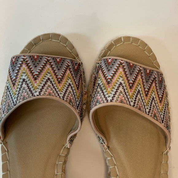 Rockport Marah Ankle Espadrille Chevron Wedge Peep Toe 8M - Picture 6 of 8